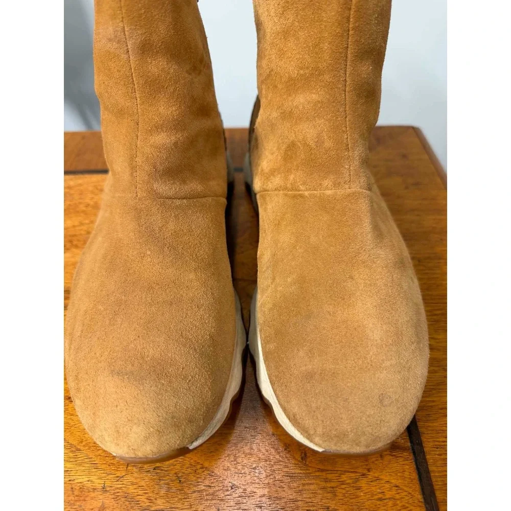 Sorel Kinetic Short Waterproof Boots Camel Brown Suede Faux Fur NL3128-224 8.5